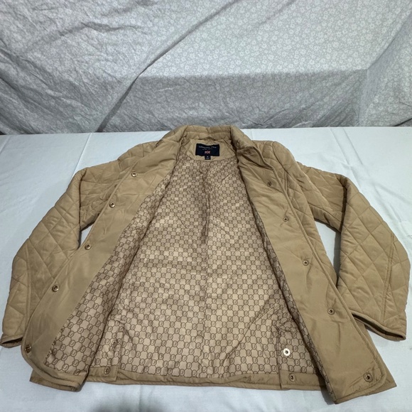 brown london fog jacket button down pocket bothsides size small - Picture 5 of 15